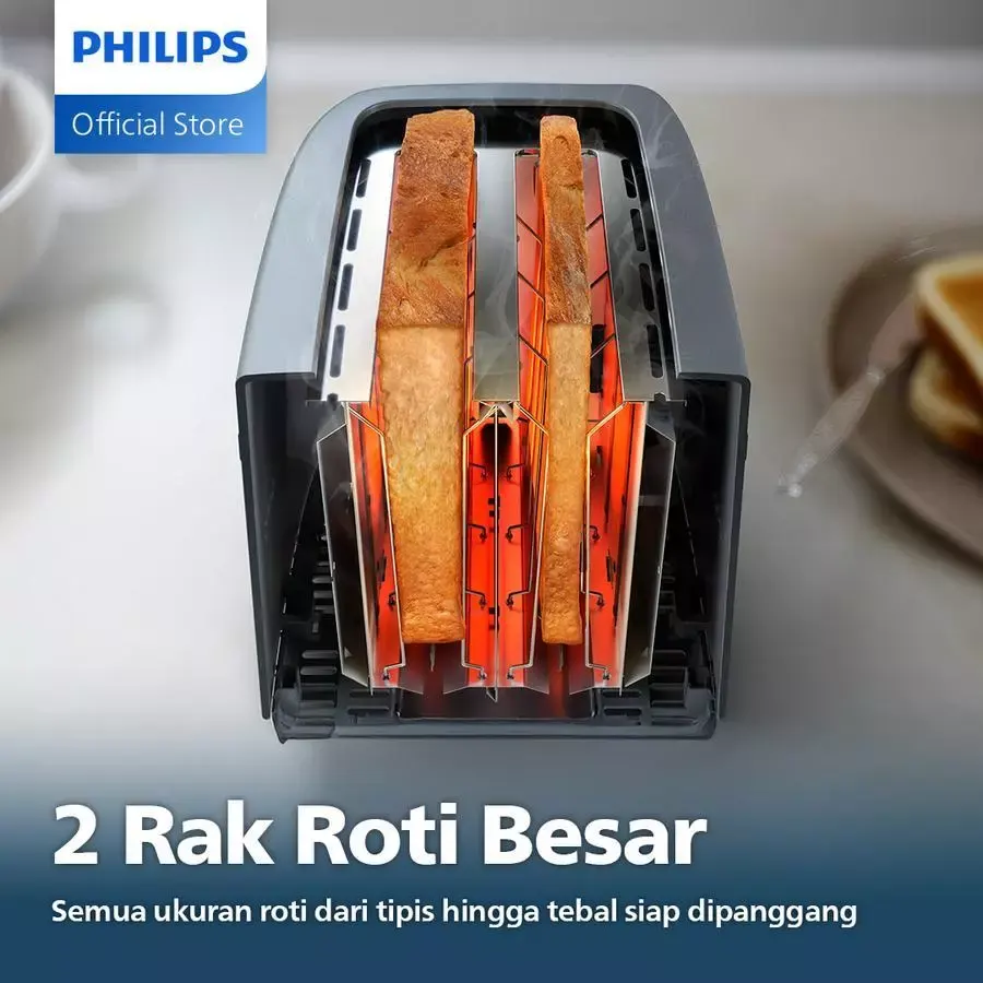 Philips Toaster LONCAT with Sandwich Rack HD-2510 HD2510 grey