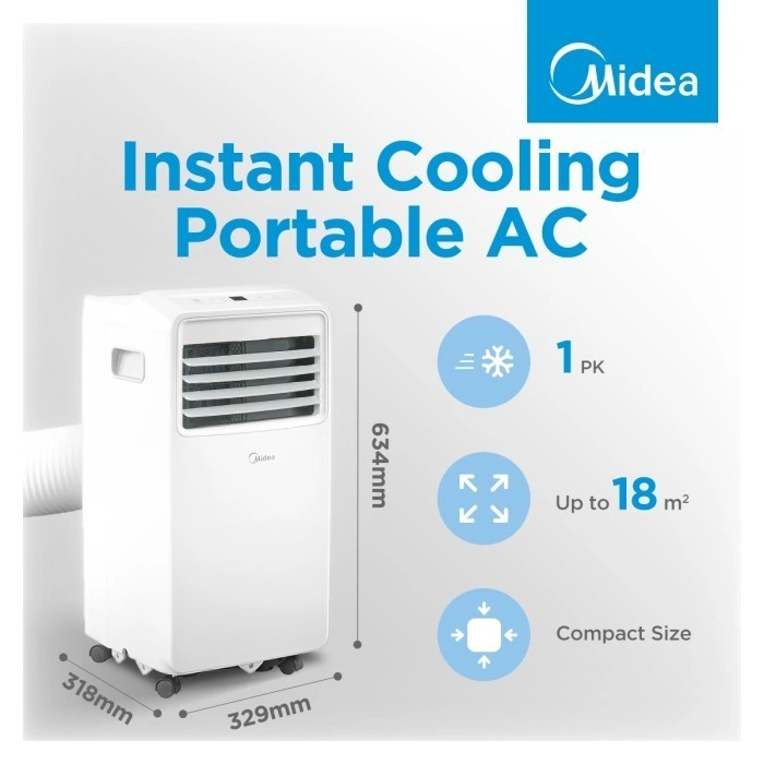 AC MIDEA MPHA-09CRN7  AC Portable 1 PK Garansi Resmi MPHA 09CRN7