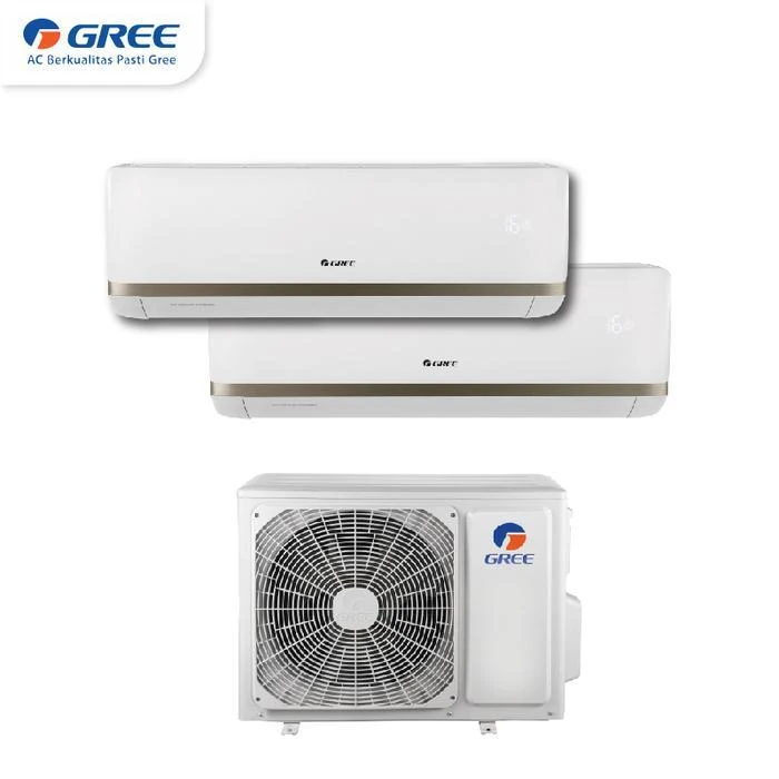 GREE AC COMBO SPLIT INVERTER  PUTIH [ 2 INDOOR 1/2 PK + 1/2 PK & 1 OUTDOOR] MODEL GWC-0505CS(S) - GWC-0505CS(S)