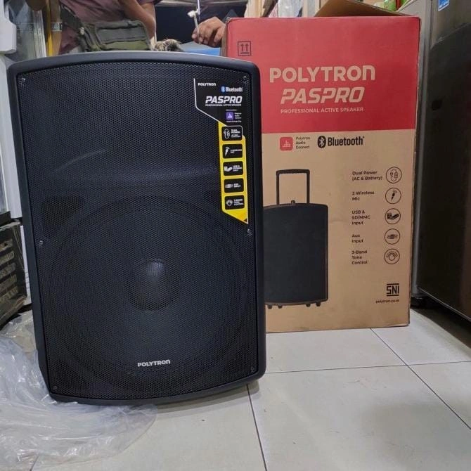 SPEAKER AKTIF POLYTRON PAS PRO 15F3 15 Inch Radio FM paspro 15F5 CHARGE