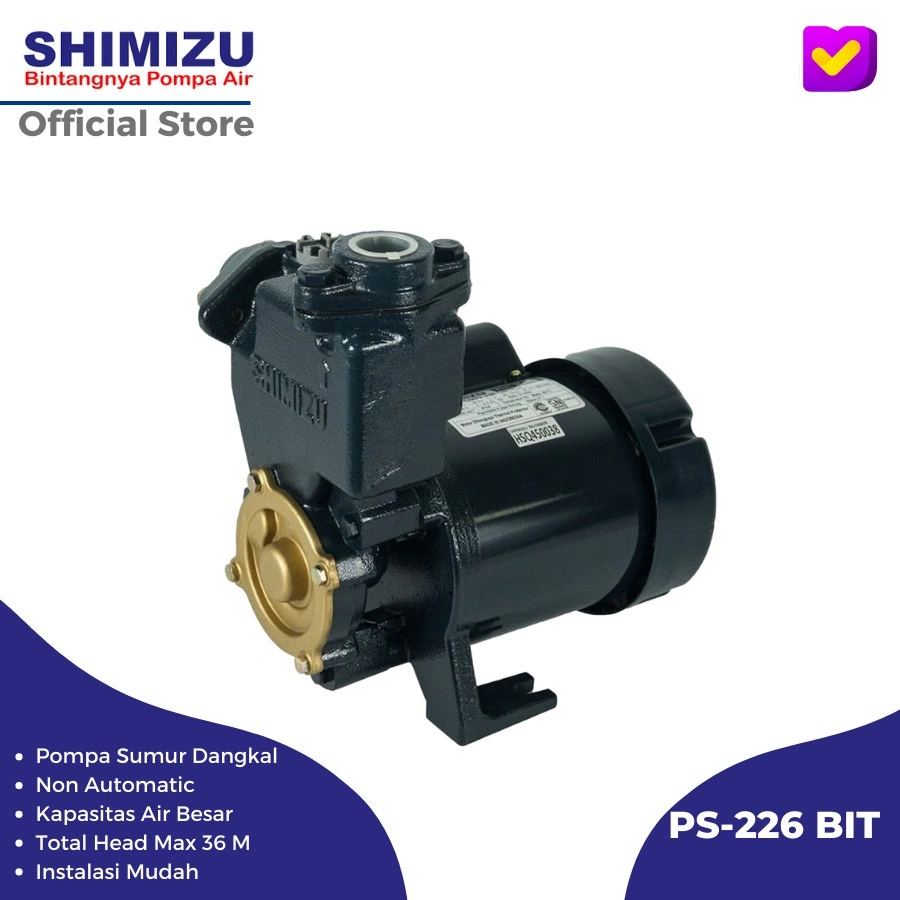 POMPA air SHIMIZU Pompa 200watt  PS 226 BIT Sumur Dangkal 200 Watt Manual