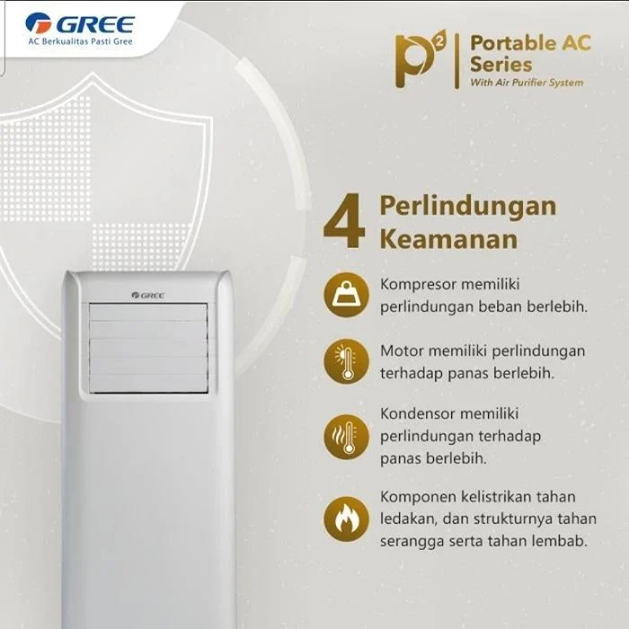 GREE AC Portable 0,5 PK GPC05P2 Air Purifier - Multiplen Speeds - Dry Mode - Self Diagnosis Model GPC-05P2