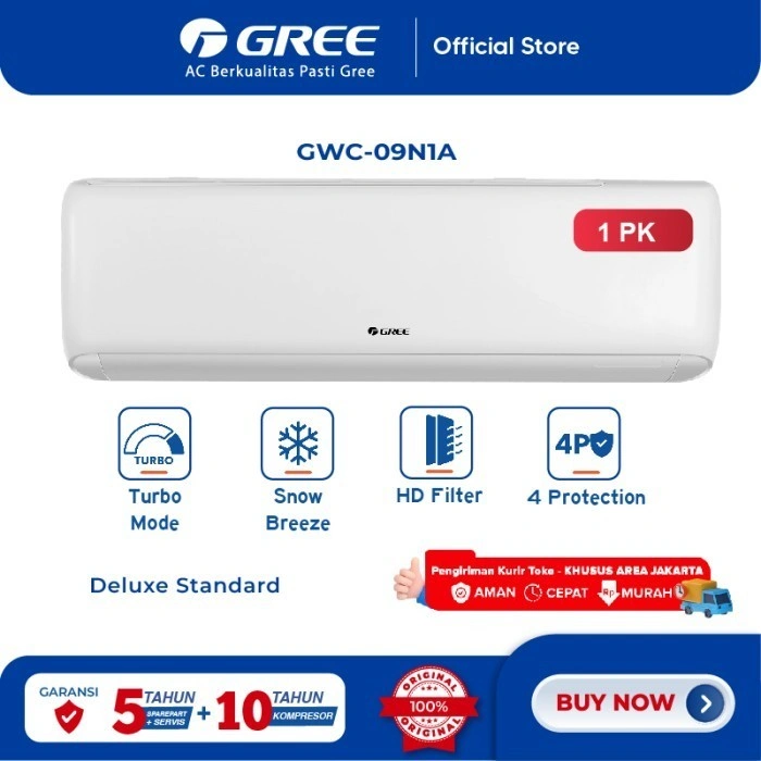 AC Gree Standard 3/4 pk GWC07N1A Seri Deluxe 07N1A Deluxe standar Black diamond Finn 7n1a Unit