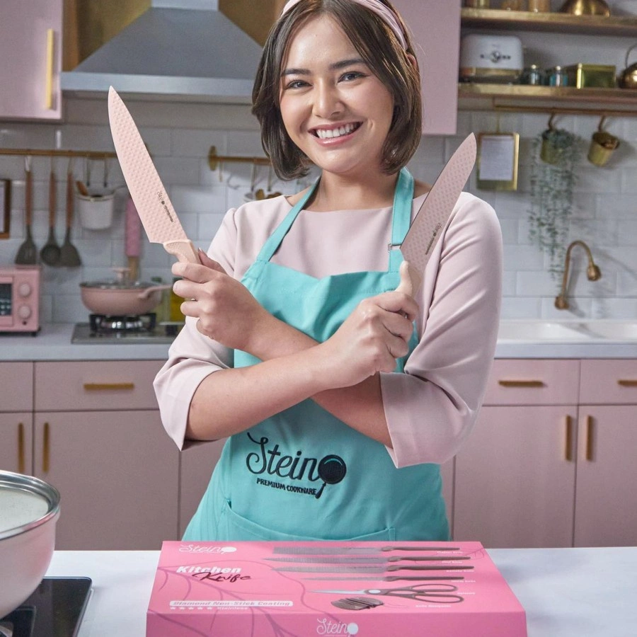 PISAU SET STEIN COOKWARE KNIFEE DIAMOND (PINK)