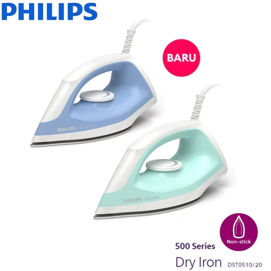 SETRIKA PHILIPS Dry Iron Anti Lengket - DST0510/20 / DST 0510 20 / DST0510 promo murah