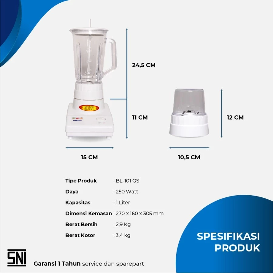 Blender Miyako 2in1 Kaca BL101GS BL 101GS 101 GS