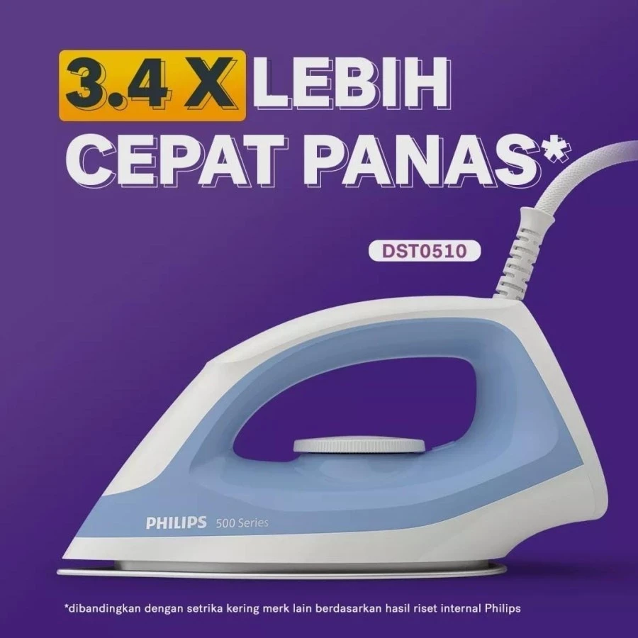 Setrika Philips DST0510 Low Watt 3x Lebih Cepat Panas SETERIKA PHILIPS DST 0510