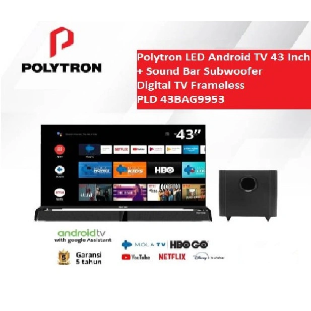 POLYTRON LED GOOGLE TV SOUNDBAR 43INCH FHD PLD 43BG9059 43bg9059 android soundbar