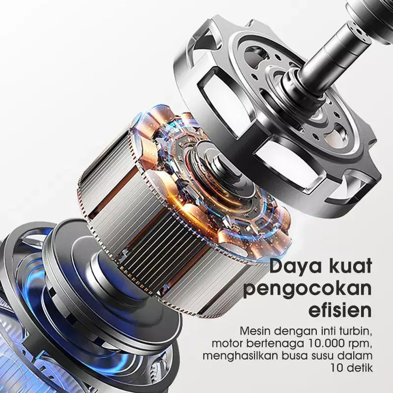 SAMONO Milk Frother Pembuat Foam Buih Busa Susu Kopi Telur 2 Tipe Pengocok 3 Mode Kecepatan Rechargeable SW-MFB40 - Hitam