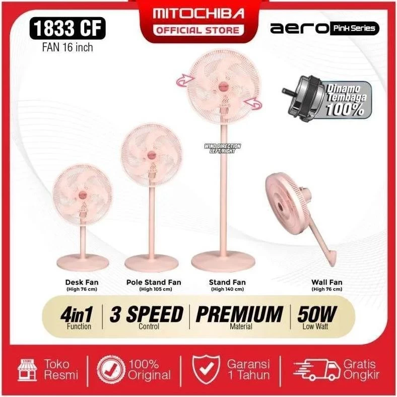 Kipas Angin Mitochiba 4in1 CF1833 CF 1833 CF-1833 Aero Fan 16 Inch 4 In 1 Mito