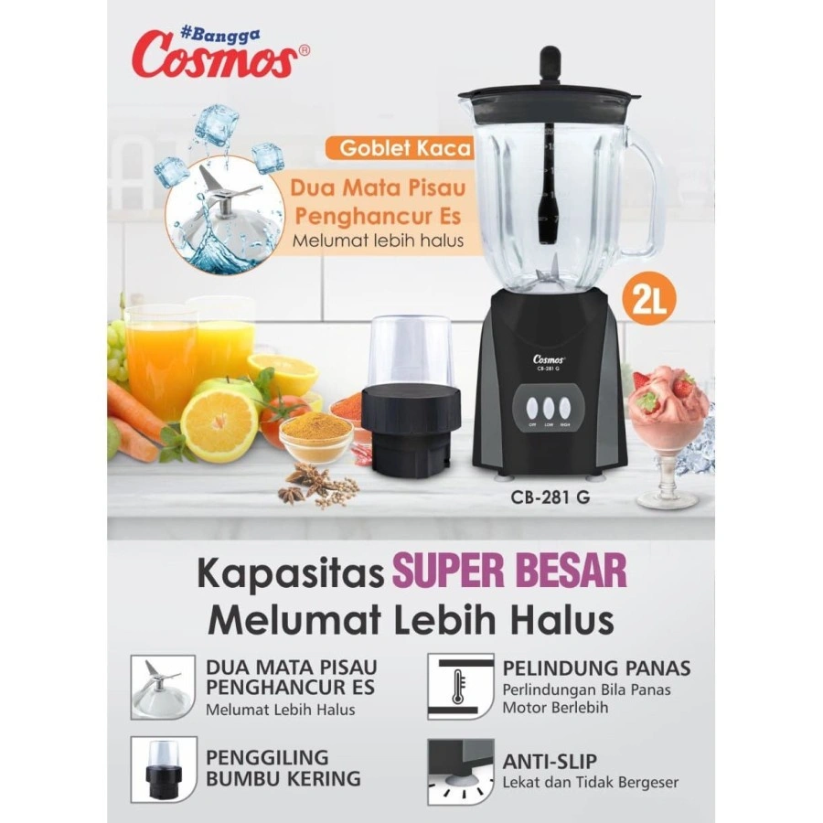 BLENDER COSMOS CB281G CB-281G 2 IN1 CB 281G