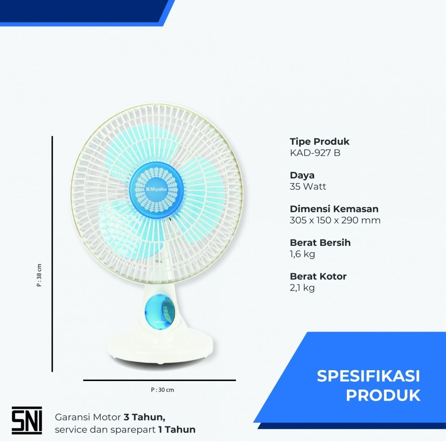DESKFAN MIYAKO Dinding Duduk Wall Fan Desk Fan 2 In 1 9