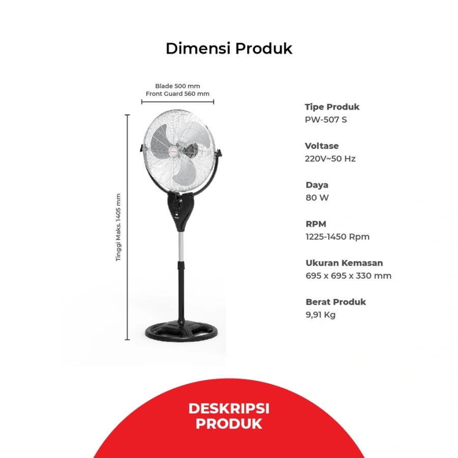 Kipas Angin Power Fan Maspion 20