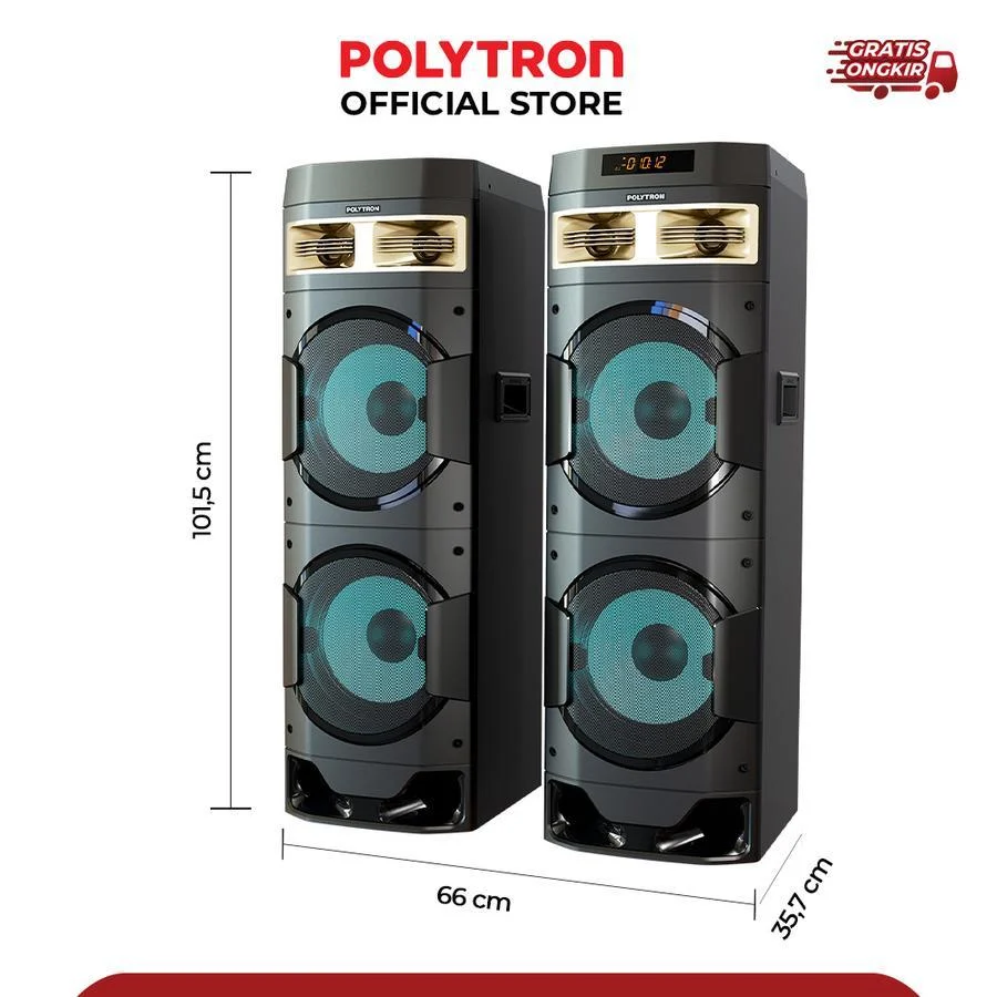 Polytron speaker aktif 10DF28 dobel woofer 10 inch 10 df28