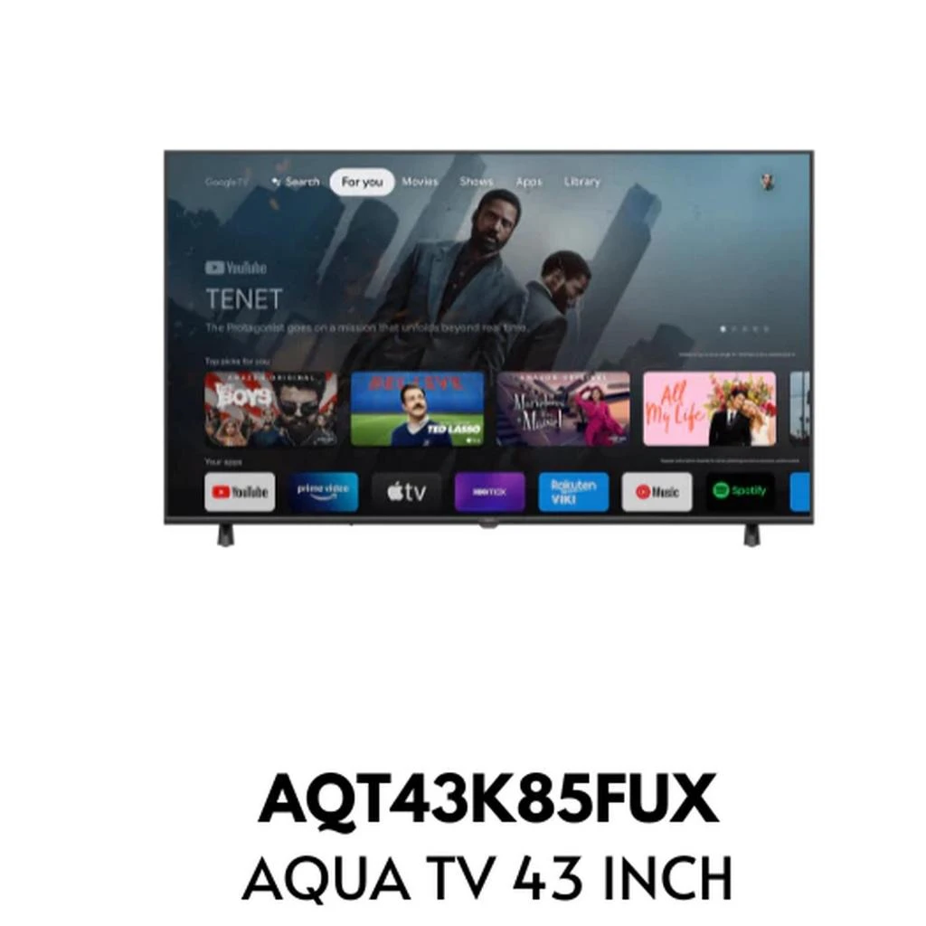 AQUA 43K85FUX 4K UHD TV Smart Google Digital HDR Tv AQT43K85FUX