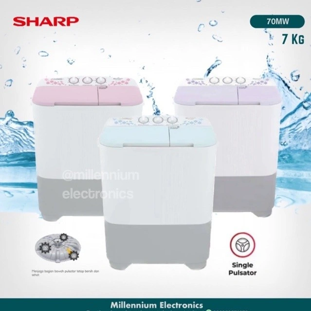 MESIN CUCI SHARP EST70MW EST-70MW EST 70MW TWIN TUB