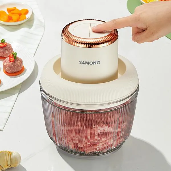Samono Chopper 2 in 1 2,2L dan 300ml Multifungsi 300 Watt Pengggiling Daging Penghalus Makanan SW-CD300 SWCD300