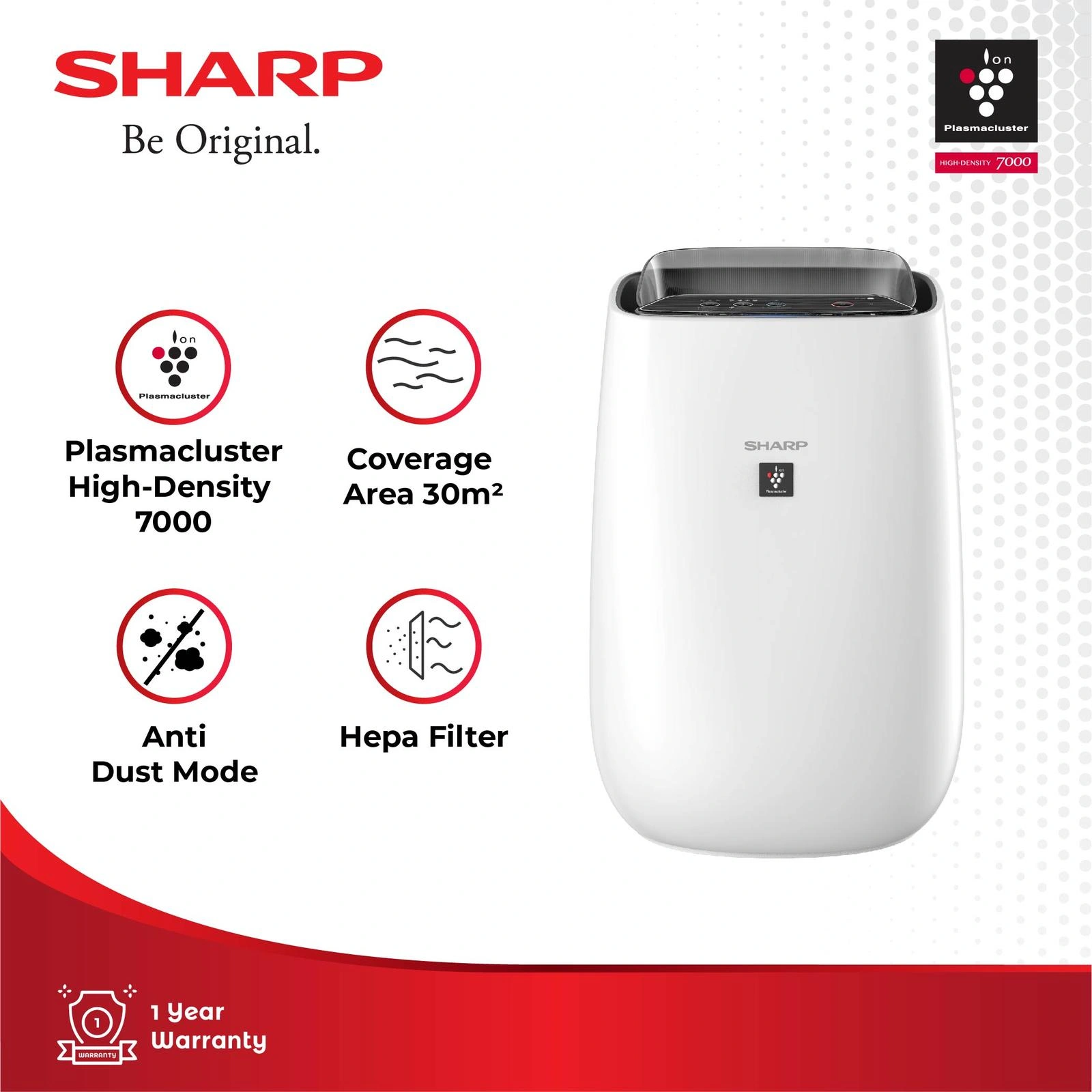SHARP AIR PURIFIER FPJ40 Y-W FP-J40YW FPJ 40Y 30M2