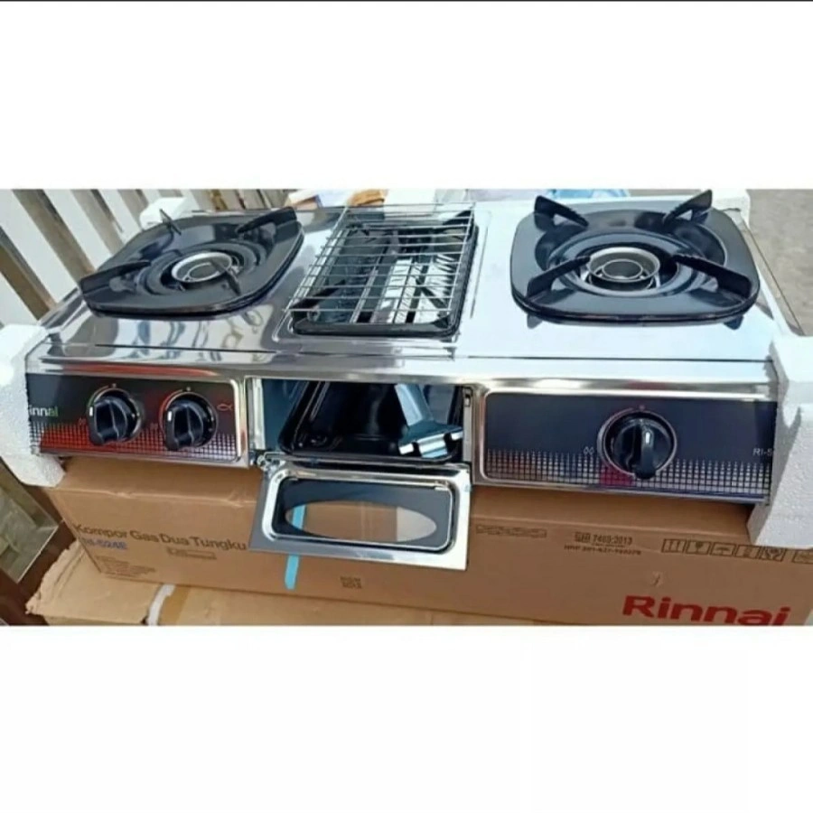 KOMPOR GAS 2 TUNGKU RINNAI RI-524E / RI 524E / RI 524 E PLUS GRILLER