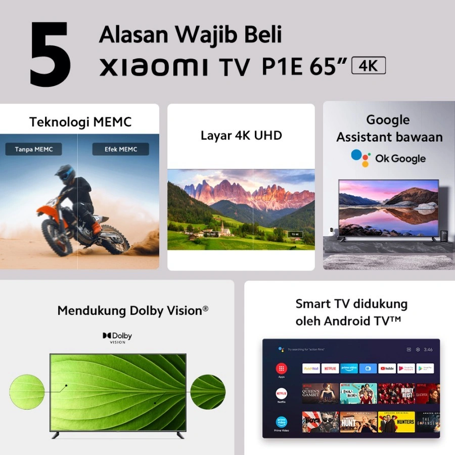 XIAOMI TV LED Mi TV New 4K A2 55 Inch Smart 4K UHD QLED TV Android MITV google