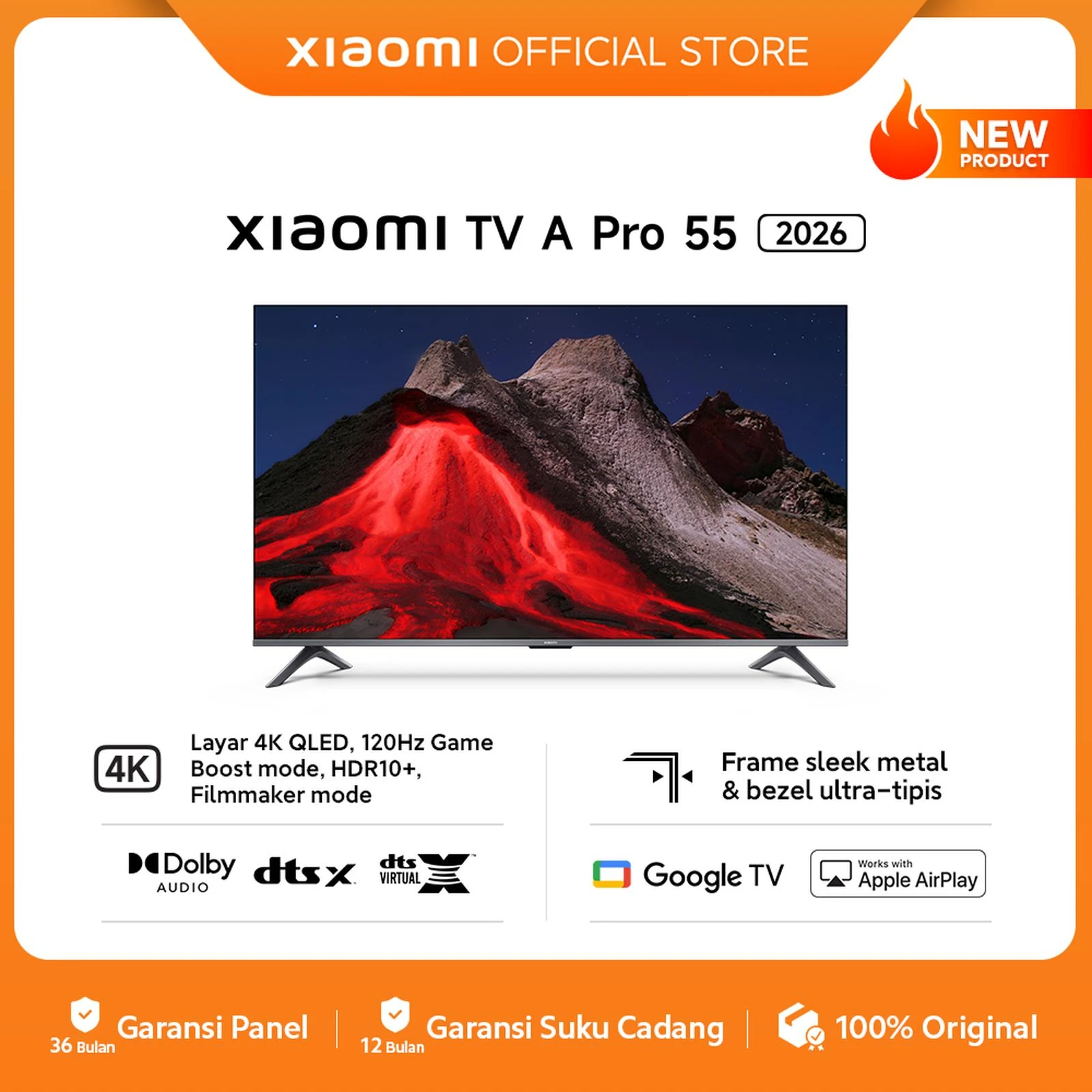 Xiaomi TV A Pro 55 2026 4K QLED 120 Hz Game Boost Mode | GoogleTV A Pro 55