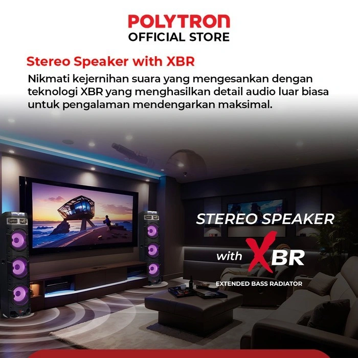 Polytron Speaker Aktif 10DF38 dobel 10 inch active speaker X-Barr