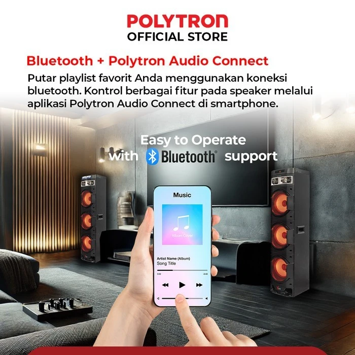 Polytron Speaker Aktif 10DF38 dobel 10 inch active speaker X-Barr