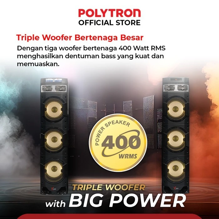Polytron Speaker Aktif 10DF38 dobel 10 inch active speaker X-Barr
