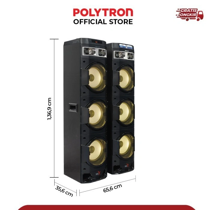 Polytron Speaker Aktif 10DF38 dobel 10 inch active speaker X-Barr