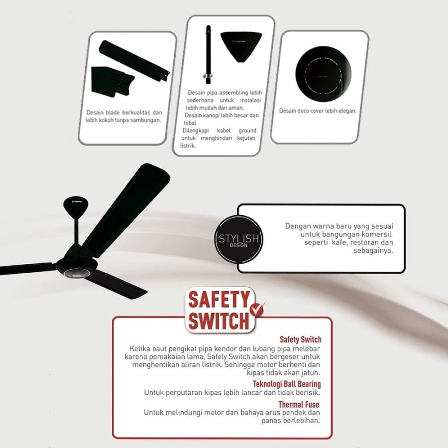 Panasonic Kipas Baling Baling Gantung Ceiling Fan F-EY1511 / F EY 1511