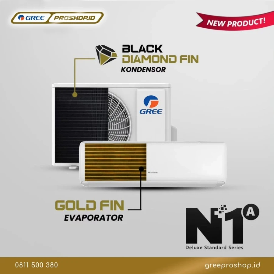 AC GREE DELUXE 1 PK 9N1A NON INVERTER black diamond GWC 09N1A GARANSI RESMI uNIT