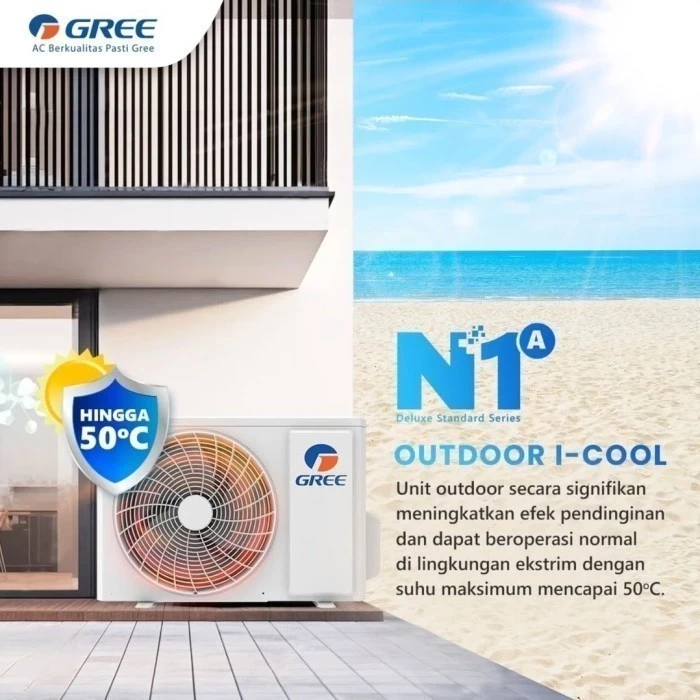 AC GREE DELUXE 1 PK 9N1A NON INVERTER black diamond GWC 09N1A GARANSI RESMI uNIT
