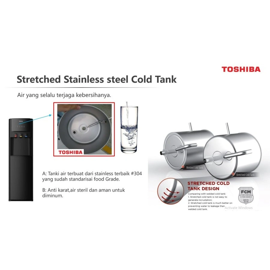 Toshiba Dispenser Galon Bawah + UV RWF-W2035UVBID(K) / RWFW 2035 Ozone UV Filter
