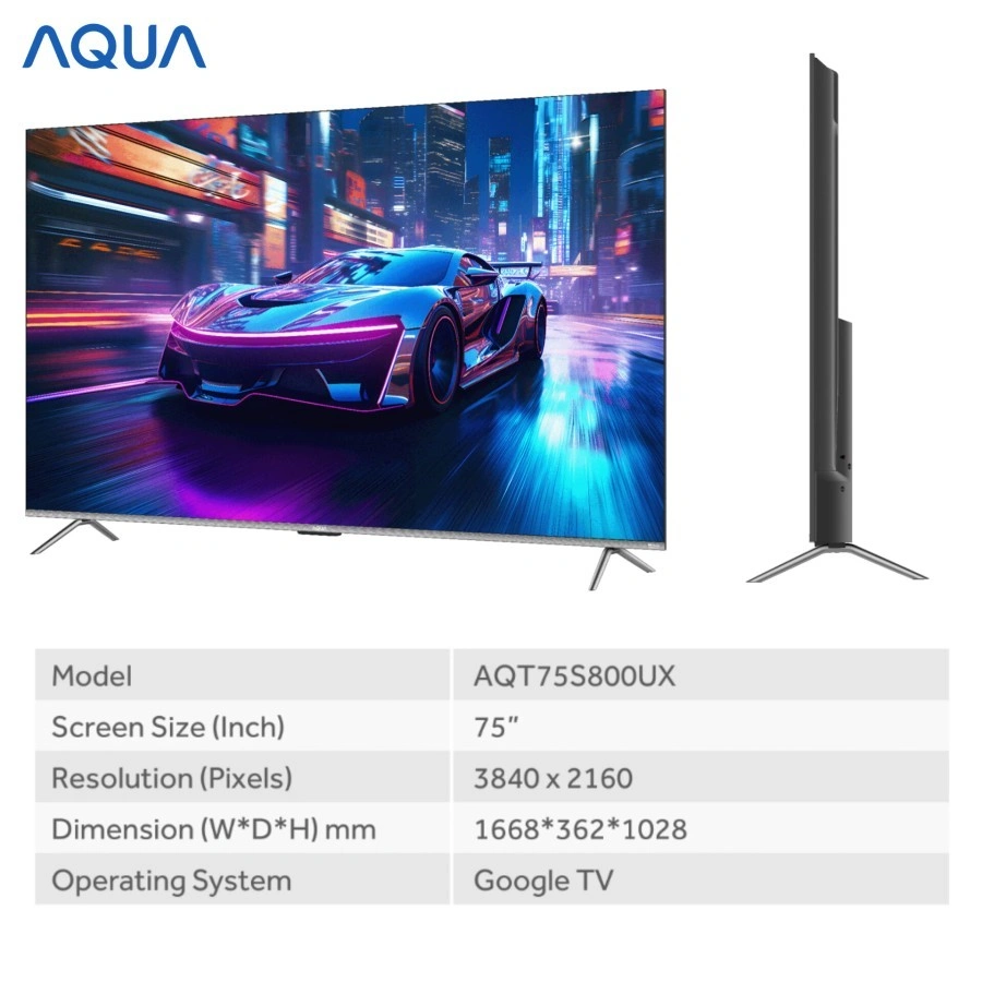 AQUA TV AQT75P751UX UHD 4K HQLED 75 INCH DOLBY VISION ATMOS GOOGLE TV
