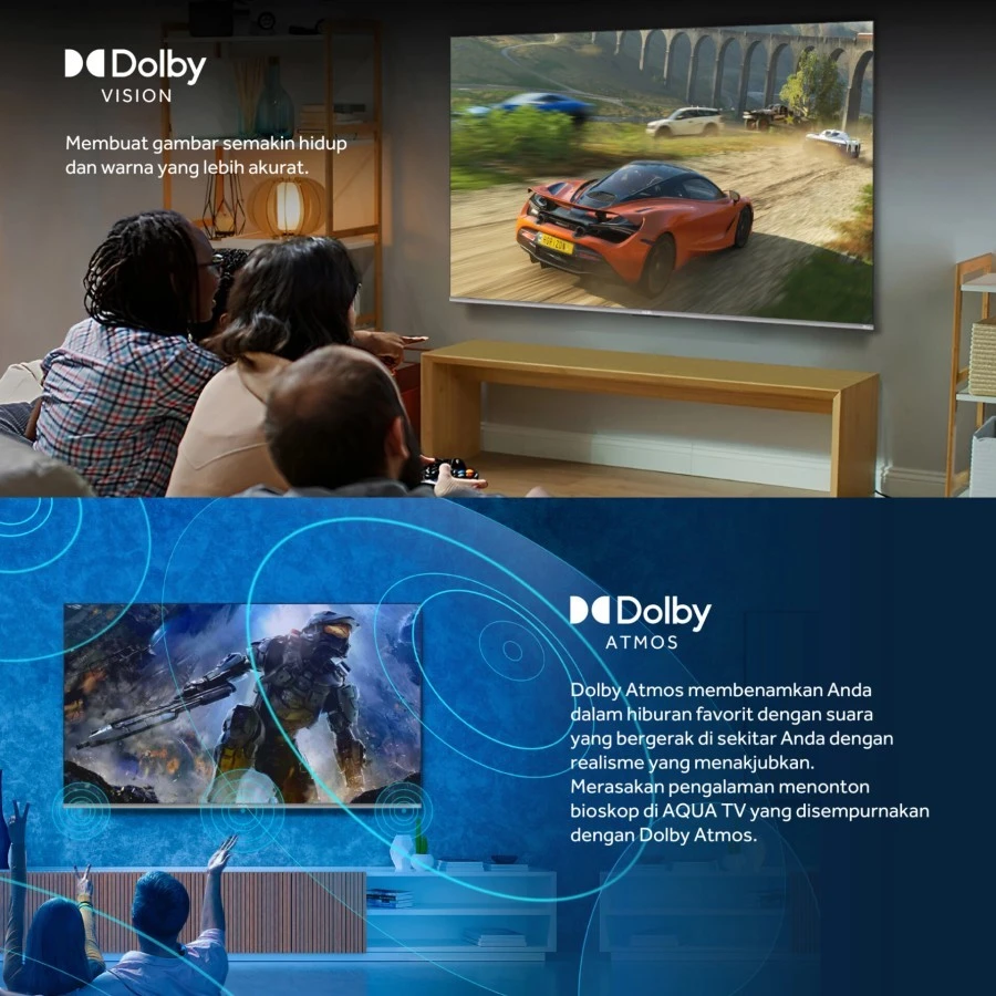 AQUA TV AQT75P751UX UHD 4K HQLED 75 INCH DOLBY VISION ATMOS GOOGLE TV