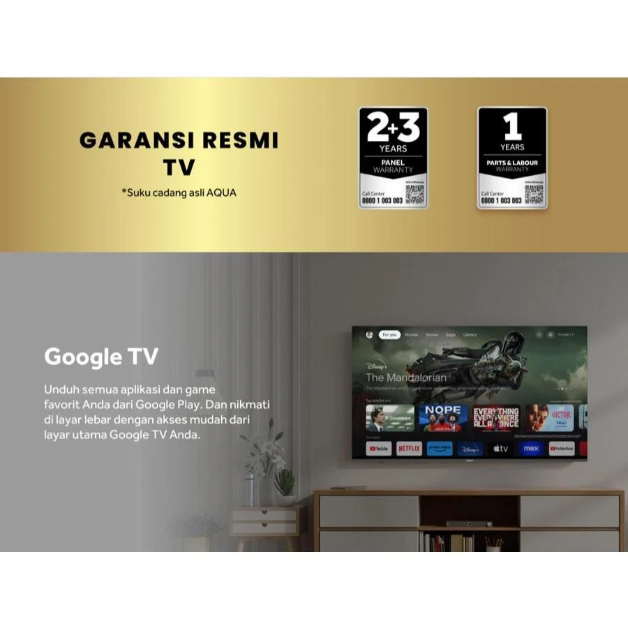 AQUA LED ANDROID TV AQUA 43 INCH ANDROID SMART FULL HD FHD AQT43K80FX AQT 43K80FX