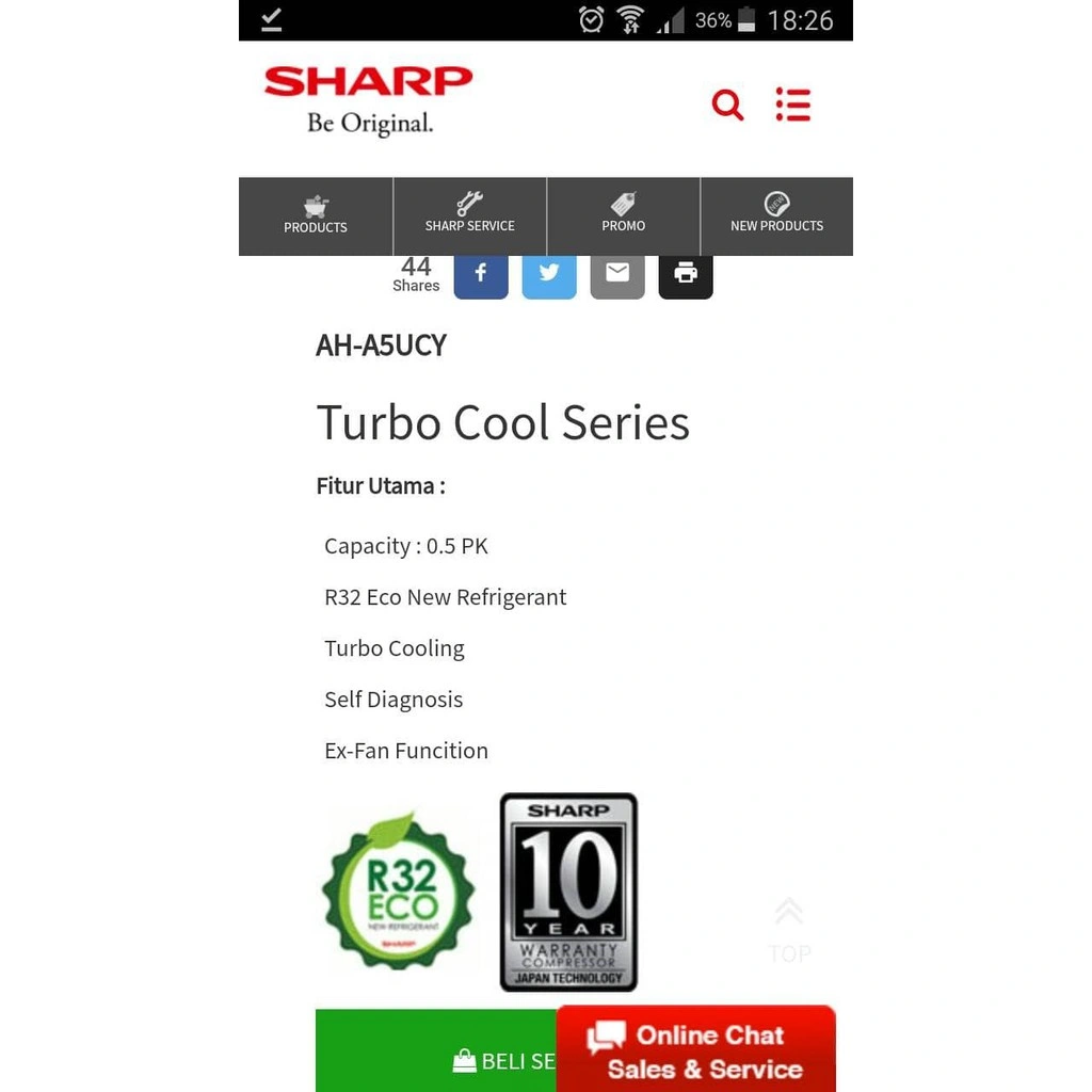 AC SHARP 1/2PK INVERTER AH-X6BEY Inverter AHX6BEY 6BEY unit saja