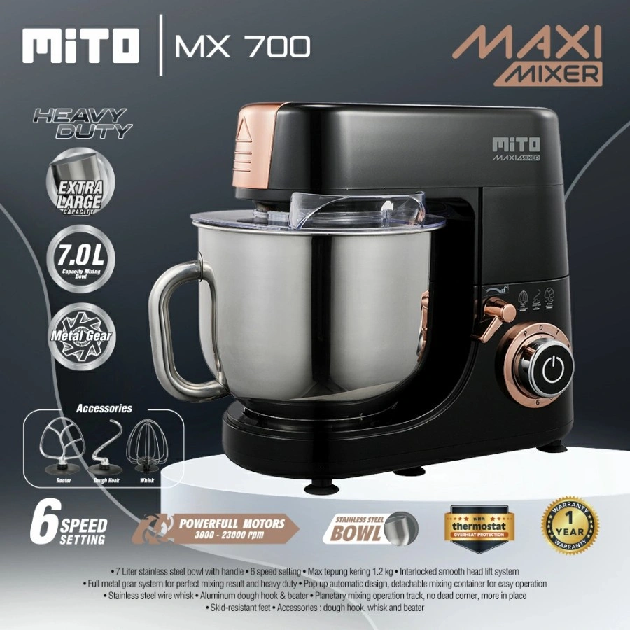 MIXER ROTI MITO MIXER NEW MITO MX700 MX 700 MX-700 7 LITER Resmi promo