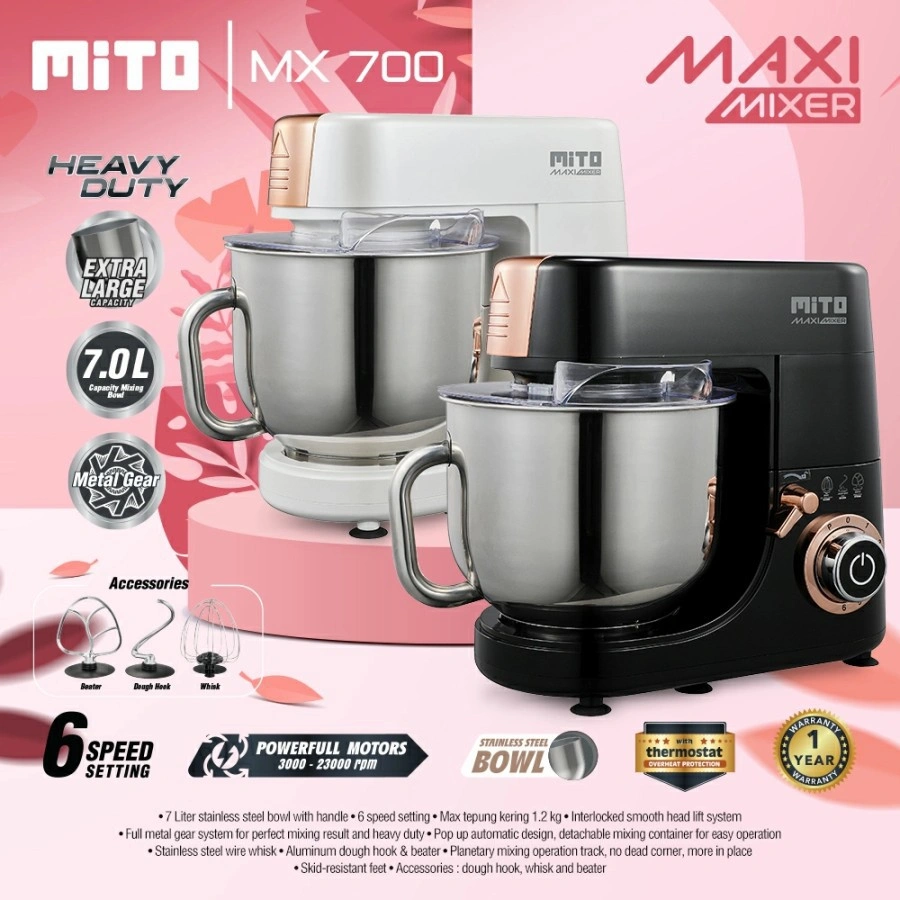 MIXER ROTI MITO MIXER NEW MITO MX700 MX 700 MX-700 7 LITER Resmi promo
